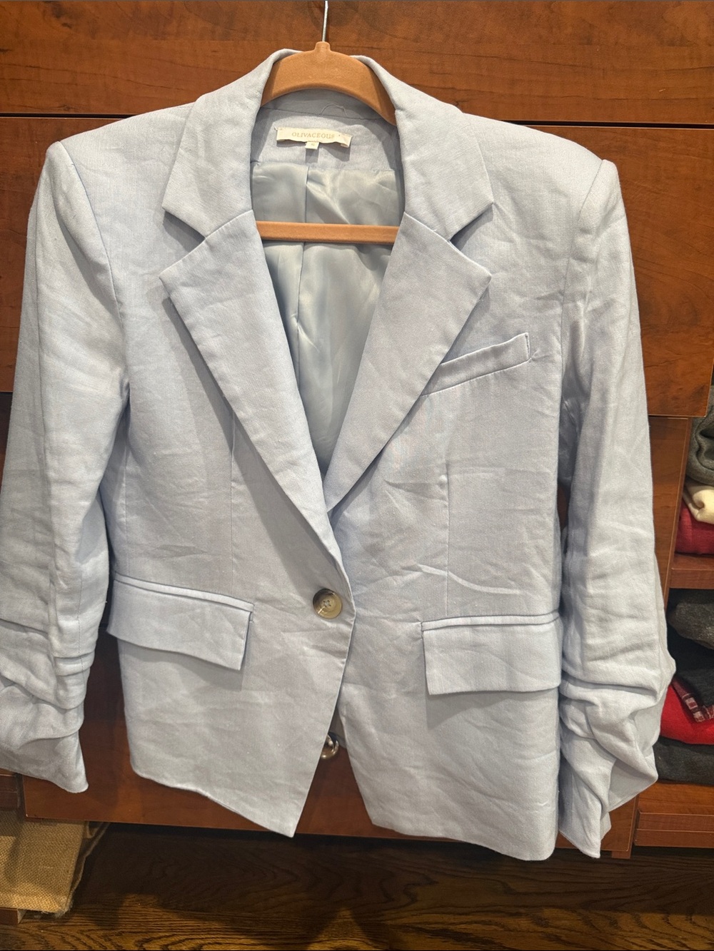 Olivaceous Pale Blue Women's Tailored Blazer